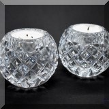 G22. Pair of Waterford Crystal votives. 2.5”h - $12 each